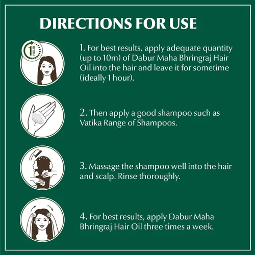 Miniatura 4 de Dabur Maha Bhringraj Aceite ayurvédico a base de hierbas para el cabello, infundido con aceite de Bhringraj para nutrición del cuero cabelludo