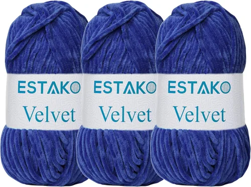 Miniatura 48 de Estako Manta de felpilla de terciopelo amigurumi para tejer y tejer, súper voluminosa, 3.53 oz (132 yardas) (1710 - naranja)