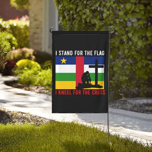 Miniatura 2 de I Stand For The Central African Republic Flag And I Kneel For The Cross Garden Flag 28"x40" Inch Double Sided Garden Flags Home Lawn Outdoor Decor