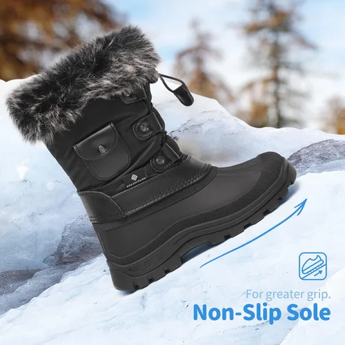 Miniatura 2 de DREAM PAIRS Botas de nieve, impermeables, con aislamiento, para niño y niña