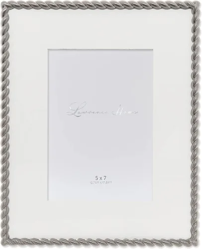 Miniatura 14 de Lawrence Frames Marco de metal con diseño de cuerda, 4 x 6, color plateado Plata