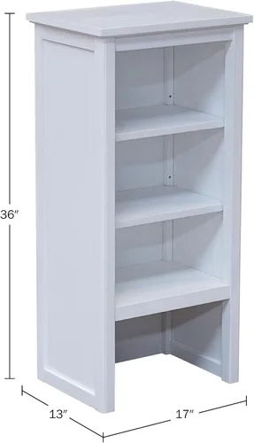Miniatura 3 de Alaterre Furniture Dorset - Estantería de baño de 13 pulgadas de profundidad con estantes ajustables, armario de baño blanco para toallas, artículos