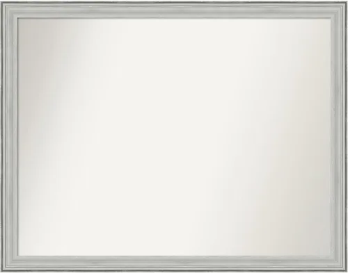 Miniatura 222 de Amanti Art Espejo de baño plateado para sobre fregadero, 25 x 25 pulgadas, espejo de tocador cuadrado estrecho de níquel cepillado, marco de madera
