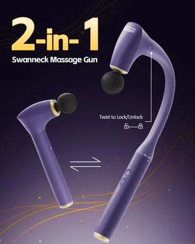 Miniatura 3 de Pistola de masaje muscular desmontable 2 en 1 de tejido profundo con mango de extensión de 20 pulgadas, masajeador de espalda y cuello para aliviar