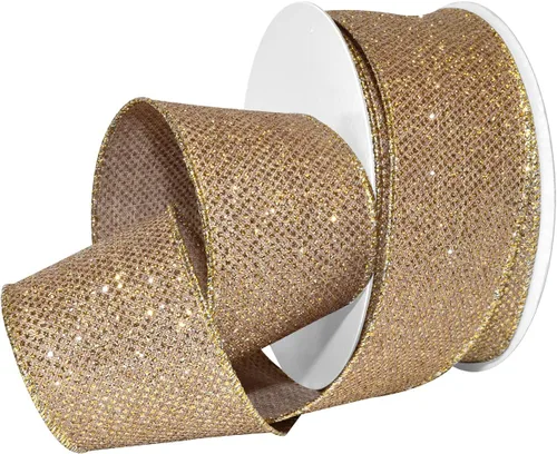 Miniatura 4 de Morex Ribbon 7614.40/20-815 Aurora, 1-1/2" X 20 yardas, oro/champán