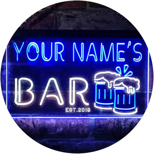 Miniatura 22 de ADVPRO Letrero de neón LED personalizado con texto en inglés «Your Name Est Year» (12 x 8.5 pulgadas) st4s32-w1-tm-b