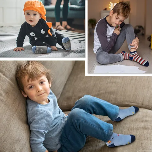 Miniatura 2 de ELUTONG Kids Non Slip Socks Grip Ankle Sticky Toddler Socks 12 Pairs for 1-33-55-7 Years Old Boys Girls Infant Baby
