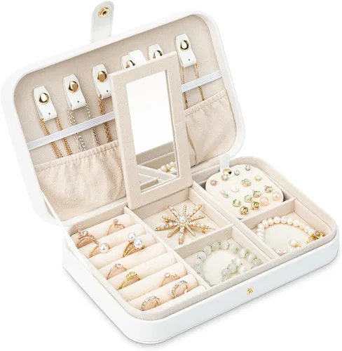 Organizador de viaje de joyería, joyero de viaje, organizador de joyas de viaje, cajas de joyería de viaje para mujeres, joyero portátil de viaje,