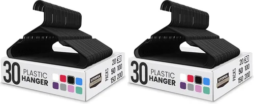 Miniatura 38 de Utopia Home - Perchas de plástico, paquete de 30 unidades, duraderas y fuertes, perfectas para ahorrar espacio, organizar armario con ranuras