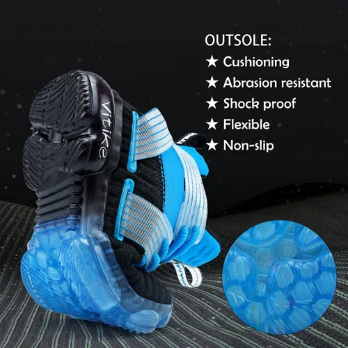 Miniatura 6 de JMFCHI FASHION - Zapatos de baloncesto para niños, tenis de alta calidad para deportes al aire libre, Zapatos antideslizantes para niños pequeños