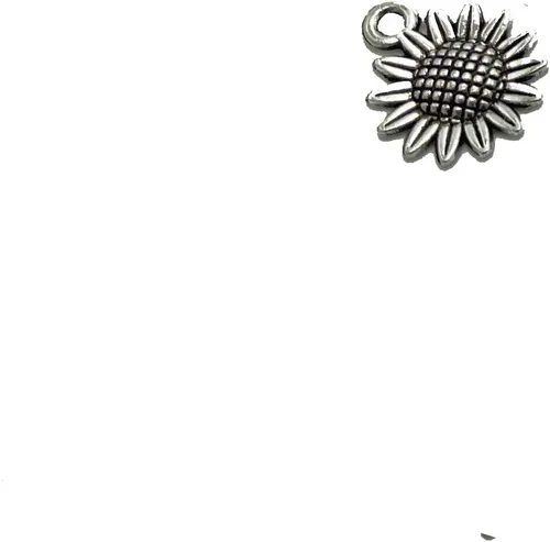 Miniatura 2 de 100 piezas de abalorios de girasol suministros artesanales colgantes hallazgos de joyería colgante colgante de aleación para hacer joyas, collares