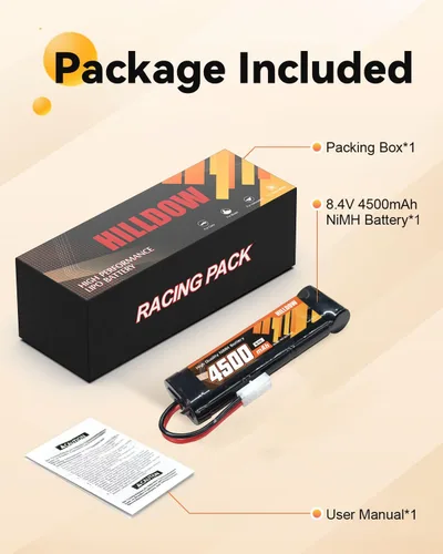Miniatura 6 de Hilldow 8.4V NiMH Battery 4500mAh High Power Battery with TMY Connector for RC Car RC Truck Racing Hobby