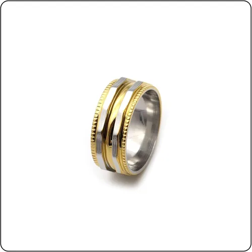 Miniatura 3 de Anillo de banda irregular de acero inoxidable de moda