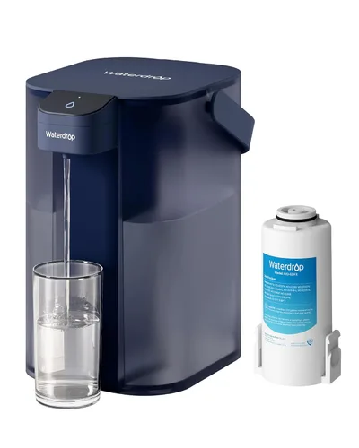 Miniatura 10 de Waterdrop ED01B - Jarra eléctrica con filtro de agua, reduce el 99.6% del plomo y más de 45 impurezas, capacidad de 15 tazas de 200 galones, Azul