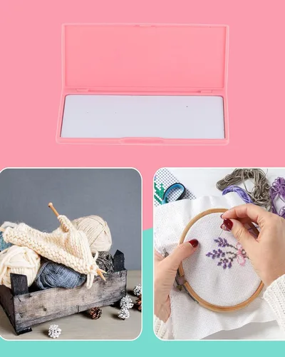 Miniatura 6 de Estuche de almacenamiento de agujas, rectángulo para agujas de punto de cruz, manual de costura de bricolaje, pasador de costura, caja