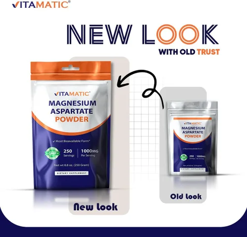 Miniatura 8 de Vitamatic Aspartato de magnesio 1000 mg por porción apoya la salud muscular, articular y cardíaca, 8.82 oz - 250 porciones