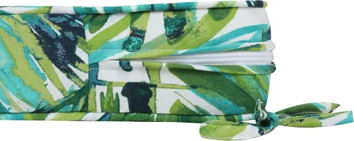 Miniatura 7 de Magpie Fabrics Cojín de banco para exteriores de 48 x 18 pulgadas, con asa y lazos para jardín, patio, porche, sofá, columpio (hojas de palma verde)