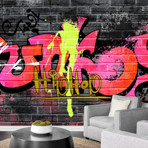 Miniatura 25 de wall26 - Patrón urbano de graffiti vectorial - Decoración de pared de arte en lienzo - 100x144 pulgadas Obra de arte - Ca96