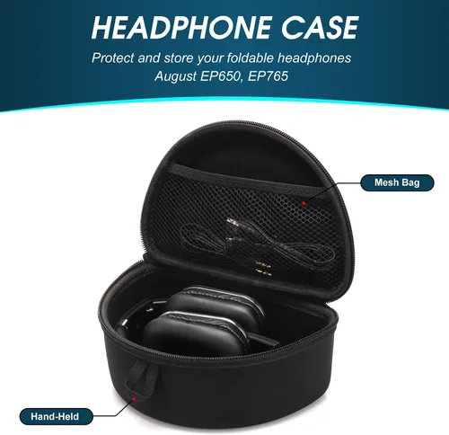 Miniatura 3 de August Funda de auriculares para August EP650 / EP640 y más auriculares plegables de otras marcas, bolsa de almacenamiento de viaje para auriculares