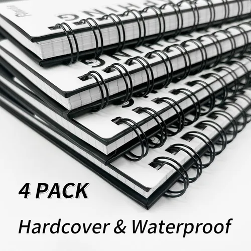 Miniatura 3 de Cuaderno de puntos en espiral de 8.5" x 11" - Paquete de 4 cuadernos de cuadrícula punteada de tapa dura, cuaderno de 120 páginas con papel punteado
