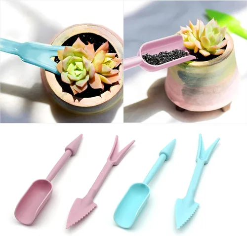 Miniatura 3 de Juego de herramientas de trasplante, 2 piezas pequeñas de plástico para siembra, extractor de plántulas, mini herramientas de jardín para plantar