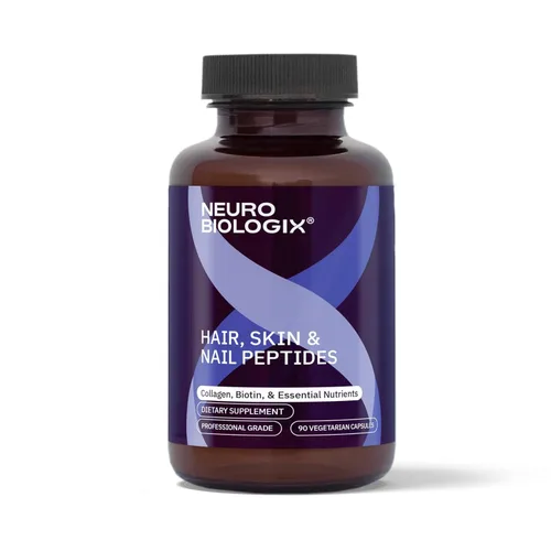 Neurobiologix Péptidos para el cabello, la piel y las uñas, suplemento de péptidos de biotina y colágeno para el cabello, la piel y las uñas,