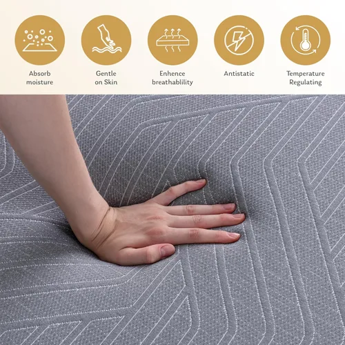Miniatura 3 de MLILY EGOHOME - Colchón tamaño King de 12 pulgadas, espuma viscoelástica refrescante de gel de cobre para aliviar el dolor de espalda, cama