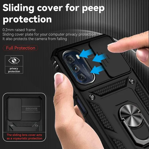Miniatura 4 de Funda para Moto G 5G 2022 con cubierta deslizante para cámara y protector de pantalla HD [grado militar de 16 pies, probada en caídas], soporte
