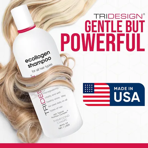 Miniatura 2 de TRI Design Ecollogen Shampoo - Champú capilar para cabello natural - Hidratante, hidratante - Productos suaves para el cabello, engrosamiento