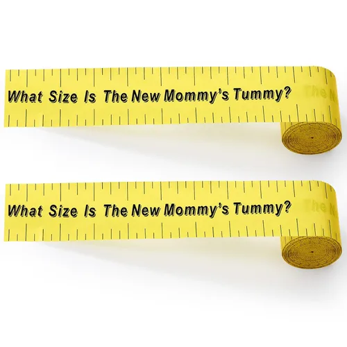 Miniatura 9 de 2 Rollos de 2 Pulgadas x 150 Pies Cinta Métrica para Baby Shower Medición de Barriga Juego de Barriga Cinta Métrica de Papel para Barriga