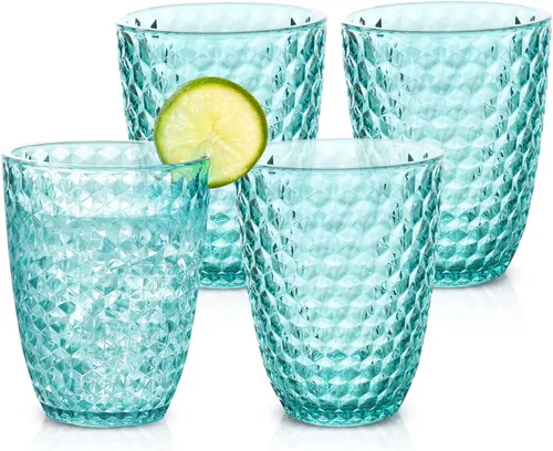 Miniatura 13 de BELLAFORTE Vaso corto de plástico Tritan inastillable, juego de 4, 12 onzas, vasos para beber Laguna Beach, vasos irrompibles para uso en interiores