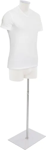 Miniatura 5 de Maniquí masculino con forma de cuerpo de maniquí, 27.5 a 51 pulgadas de altura ajustable de media longitud, modelo de ropa para exhibición