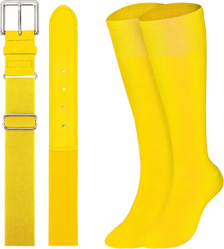Miniatura 16 de XZQTIVE Conjunto combinado de calcetines de béisbol y softbol y cinturón de béisbol y sóftbol, calcetines de fútbol hasta la rodilla para niños
