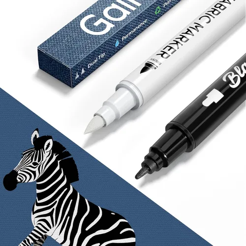 Miniatura 9 de Gain-Art Marcador de tela para ropa, 2 unidades, resistente al lavado, no se corre, de secado rápido, bolígrafo profesional de doble punta - Pintura