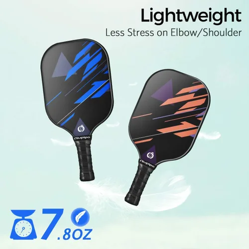 Miniatura 4 de niupipo Pickleball Paddles Set of 2 or 4, USAPA Approved Fiberglass Pickleball Paddle Set with Balls and Bag, Polypropylene Honeycomb Core, Azul