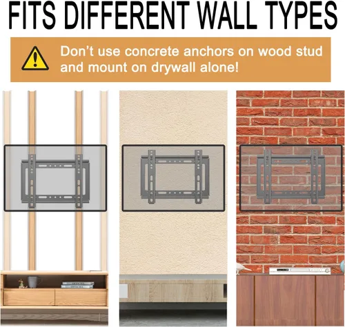 Miniatura 6 de Soporte fijo de pared para televisores y monitores de pantalla plana de 14 a 42 pulgadas, soporte universal de perfil bajo, VESA de hasta 7.874 x