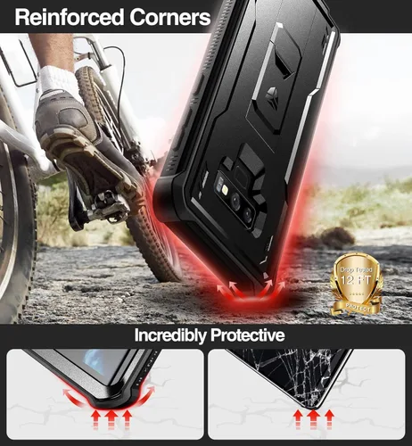 Miniatura 3 de Dexnor Funda de cuerpo completo para Samsung Galaxy Note 9/6.4 pulgadas, [protector de pantalla y soporte integrados] resistente protección de grado