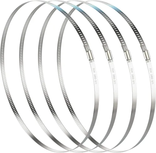 Miniatura 9 de NEBURORA Abrazadera de manguera de 3 pulgadas ajustable de acero inoxidable 304, paquete de 4 abrazaderas de engranaje helicoidal de 2.4 a 3.2