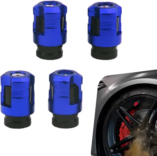 Miniatura 9 de 4 tapas de vástago de válvula de neumático de automóvil, cubierta de válvula de rueda de aleación de aluminio de forma única, tapa de vástago