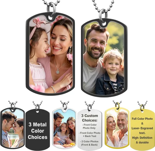 Miniatura 17 de Collar con Foto Personalizada Collar de Foto Personalizada para Hombres Mujeres Novio Aniversario Día de San Valentín Navidad Regalo para Esposo