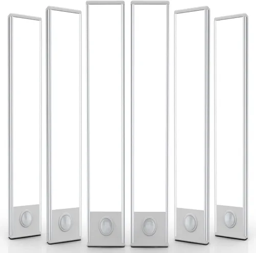 Miniatura 14 de Paquete de 6 luces inalámbricas para debajo del gabinete, 32 luces LED recargables con sensor de movimiento para interiores, luces magnéticas Luz