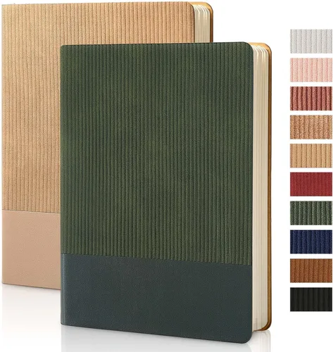 Miniatura 37 de Cuaderno con Líneas para Trabajo, Cuaderno de Notas con Rayas Universitarias 5.79"x8.27" A5 Cuero PU para Escritura Diaria 216 Páginas para Mujeres