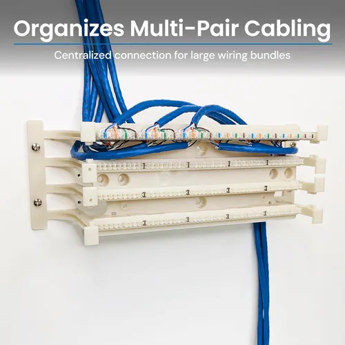 Miniatura 3 de ICC 110 pies de bloque de cableado para 100 pares de bloques de cableado 110, soportes de soporte de montaje en pared, 1 par