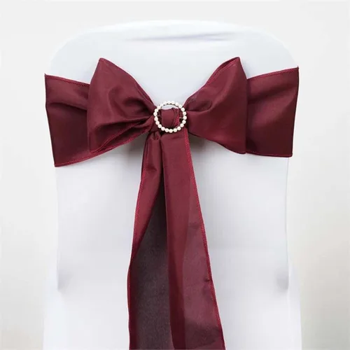 Miniatura 15 de Efavormart 5 piezas de fajas para sillas de poliéster color beige con lazos para decoración de sillas en bodas, eventos, suministros para decoración