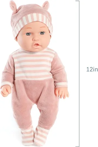 Miniatura 3 de Enjoyin Juego de muñecas de bebé de 12 pulgadas con accesorios lavables para muñecas, incluye cuna moisés portátil, chupete, manta y almohada