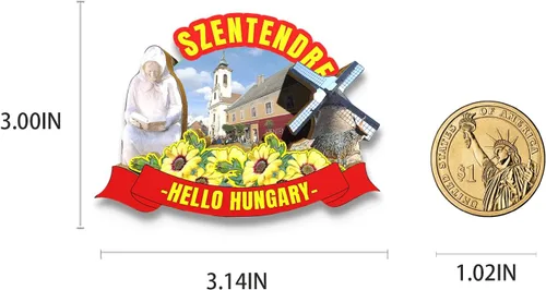 Miniatura 3 de Imán de madera para nevera Hungría Szentendre Monumentos 3D Viajes Coleccionables Recuerdos Decoración Hecho a Mano - 2