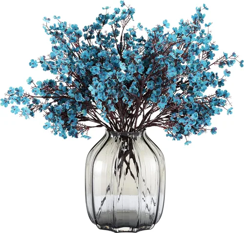 Miniatura 22 de JAKY-Global Flores Artificiales de Tela Aliento de Bebé 12 Ramos Plantas de Seda Falsas Europeas Decoración de Boda Fiesta Ramos de Tacto Real DIY