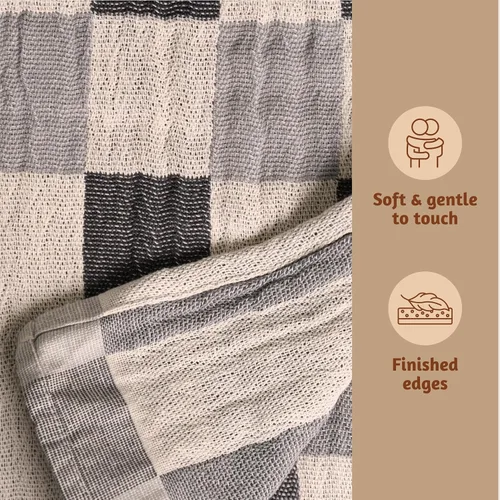 Miniatura 5 de Folkulture Manta para sofá de 50 x 60 pulgadas, 100% algodón reciclado, manta suave para cama o cama, para sofá, estilo bohemio