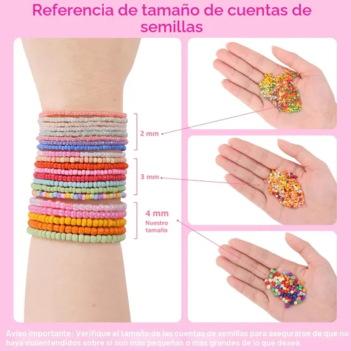Miniatura 3 de Funtopia 4mm 13000pcs+ Cuentas de Semillas para Hacer Joyas, 120 Colores de Pequeñas Cuentas de Vidrio para Pulseras, Kit de Pulsera de Amistad