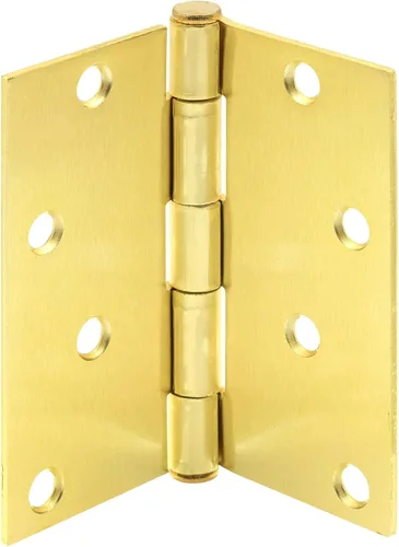 Miniatura 4 de Prime-Line U 1150383 - Bisagra para puerta, pivote liso residencial, 4 x 4 pulgadas, con esquinas cuadradas, 4 agujeros por hoja con tornillos